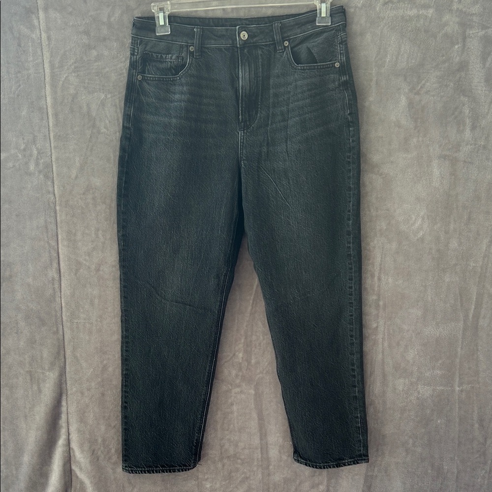 American Eagle Outfitters Women's Black Straight Leg Jeans Strigid 12 Short